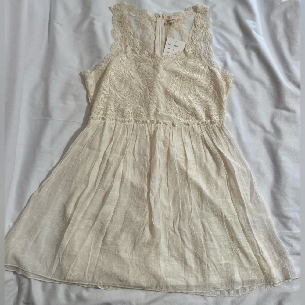 Rebellion Cream Halter Sundress for Wedding Guests